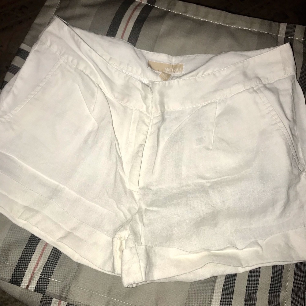 Michael Kors white linen shorts